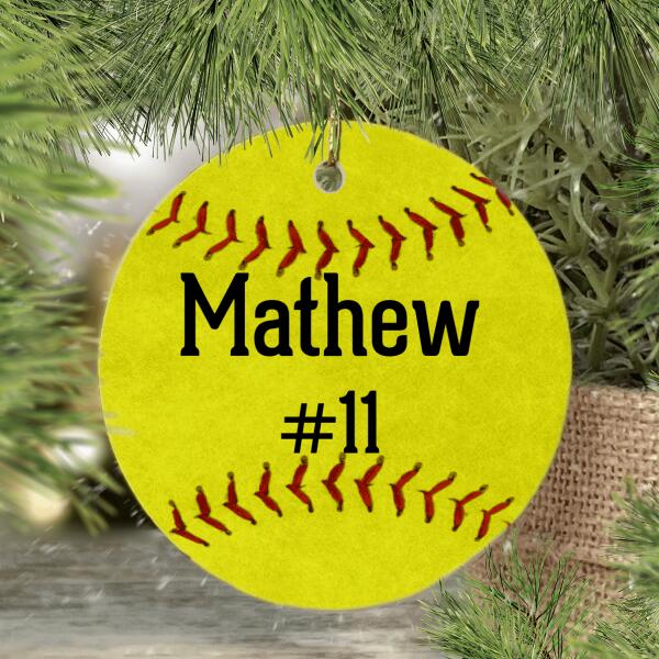 Personalized Ornament, Baseball Christmas Gift For Baseball Lovers