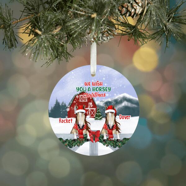 Personalized Ornament, Merry Christmas Horse Barn, Christmas Gift For Horse Lover, Family