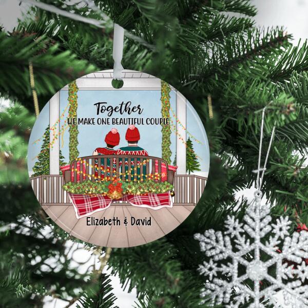 Personalized Ornament, Couple Sitting On Swing, Together We Make One Beautiful Couple, Christmas Gift For Couple