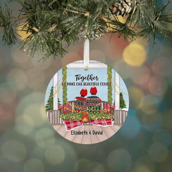 Personalized Ornament, Couple Sitting On Swing, Together We Make One Beautiful Couple, Christmas Gift For Couple