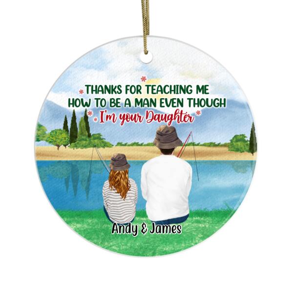 Fishing Father and Daughter - Personalized Gifts Custom Fishing Ornament for Daughter for Dad, Fishing Lovers