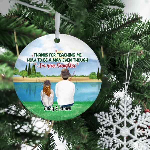 Fishing Father and Daughter - Personalized Gifts Custom Fishing Ornament for Daughter for Dad, Fishing Lovers