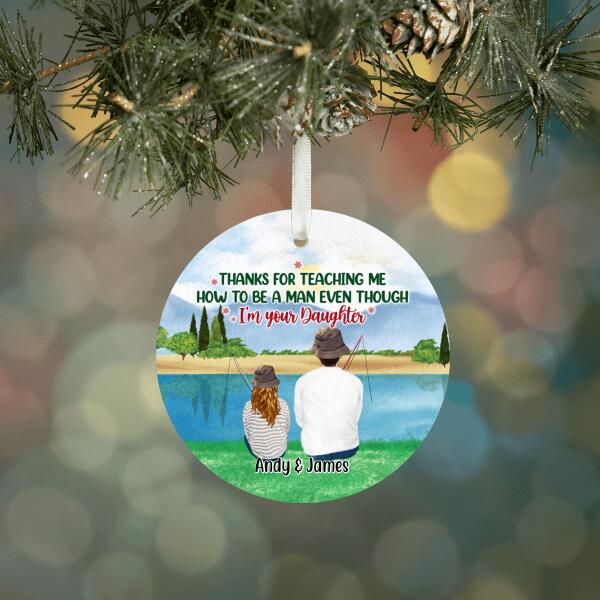 Fishing Father and Daughter - Personalized Gifts Custom Fishing Ornament for Daughter for Dad, Fishing Lovers