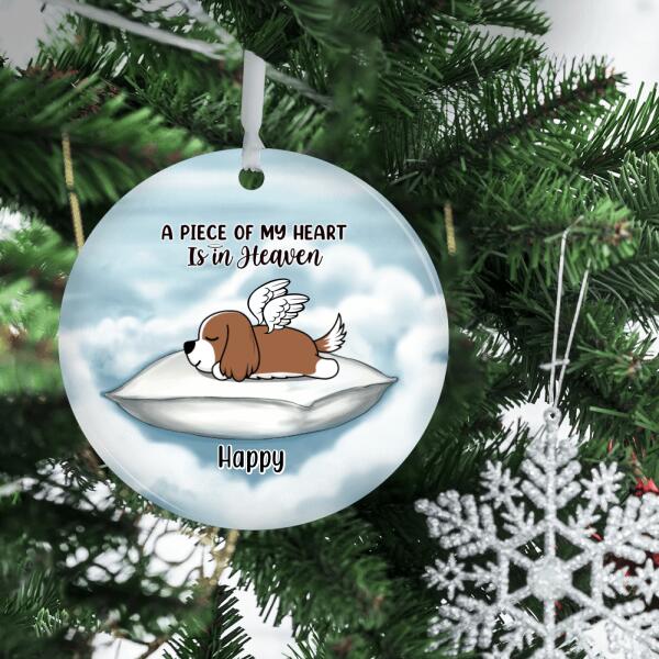 Personalized Ornament, Sleeping Dog In Heaven, Memorial Gift For Dog Loss, Christmas Gift For Dog Lover, Family