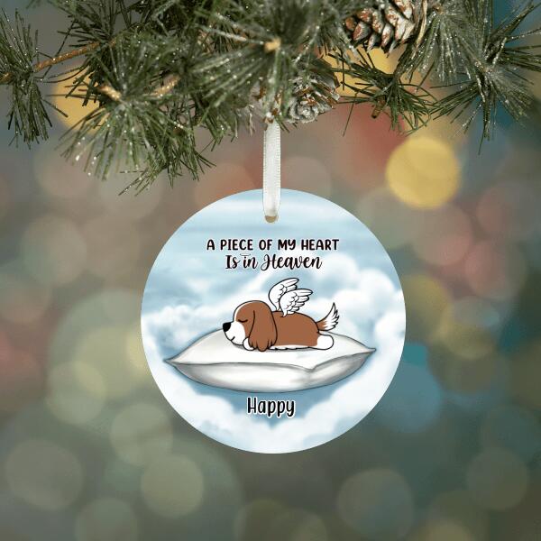 Personalized Ornament, Sleeping Dog In Heaven, Memorial Gift For Dog Loss, Christmas Gift For Dog Lover, Family