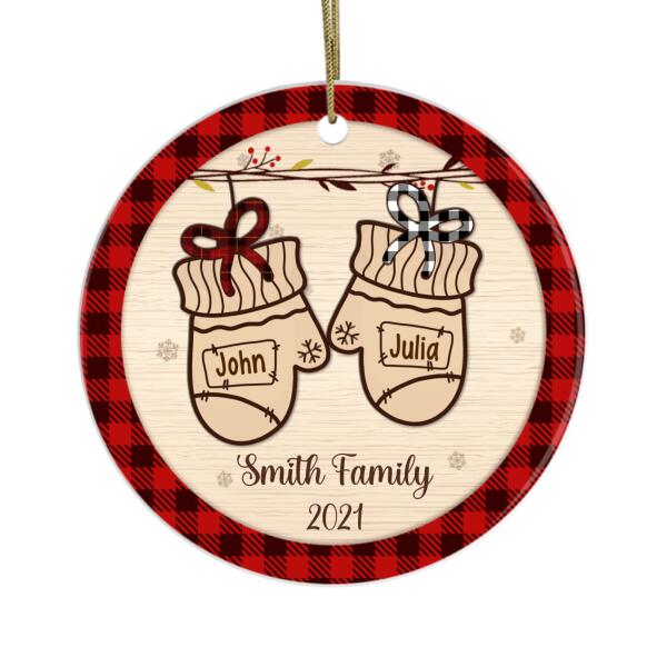 Personalized Ornament, Gloves Family, Up to 5 People, Christmas Gift For Just Married Couple, Family