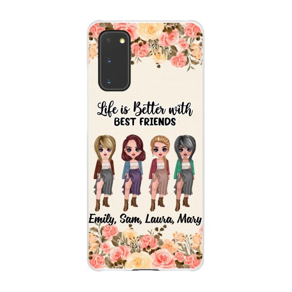 Personalized Phone Case, Up To 4 Girls, Gift For Best Friends, Sisters, Life Is Better With Best Friends