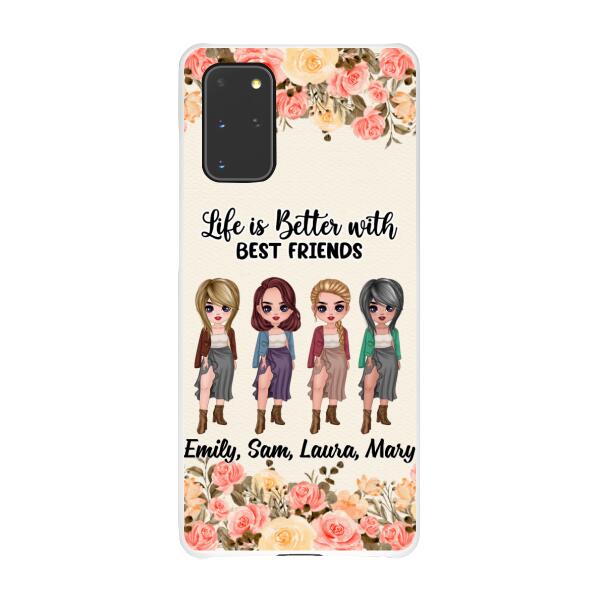 Personalized Phone Case, Up To 4 Girls, Gift For Best Friends, Sisters, Life Is Better With Best Friends