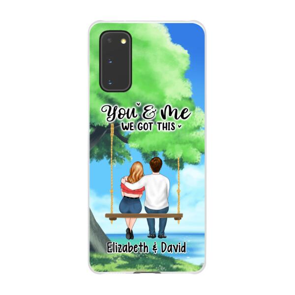 Personalized Phone Case, Couple Sitting On Tree Swing, You And Me We Got This, Gift For Couple, Gift For Her, Gift For Him