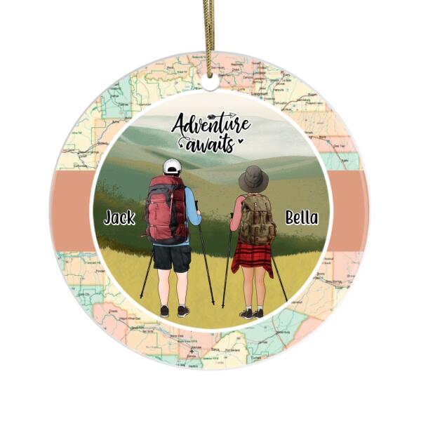 Personalized Ornament, Hiking Partners, Hiking Man, Hiking Woman, Christmas Gift For Him, Her, Friends, Couple