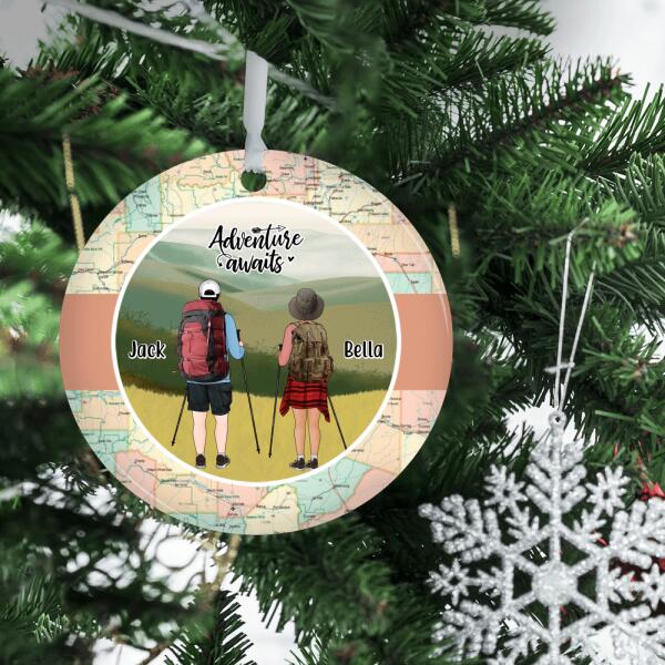 Personalized Ornament, Hiking Partners, Hiking Man, Hiking Woman, Christmas Gift For Him, Her, Friends, Couple