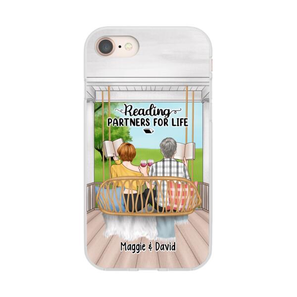 Reading Book On Swing - Personalized Phone Case For Couples, For Friends, Book