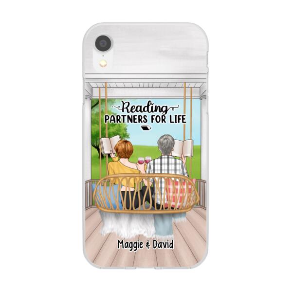 Reading Book On Swing - Personalized Phone Case For Couples, For Friends, Book