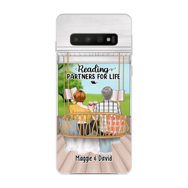 Reading Book On Swing - Personalized Phone Case For Couples, For Friends, Book