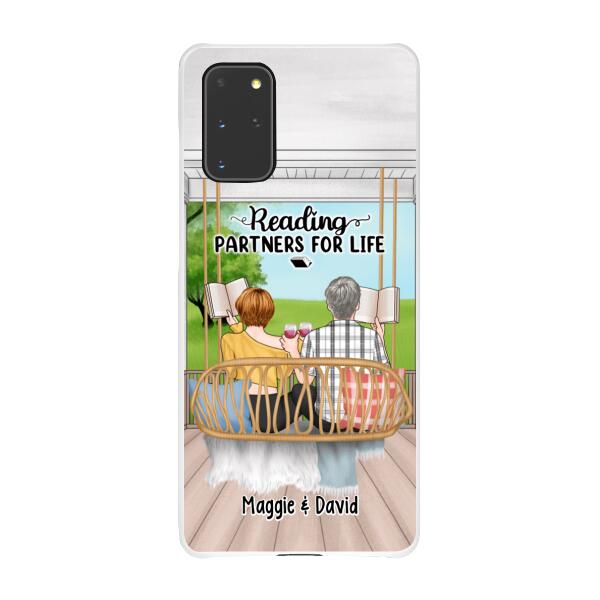 Reading Book On Swing - Personalized Phone Case For Couples, For Friends, Book