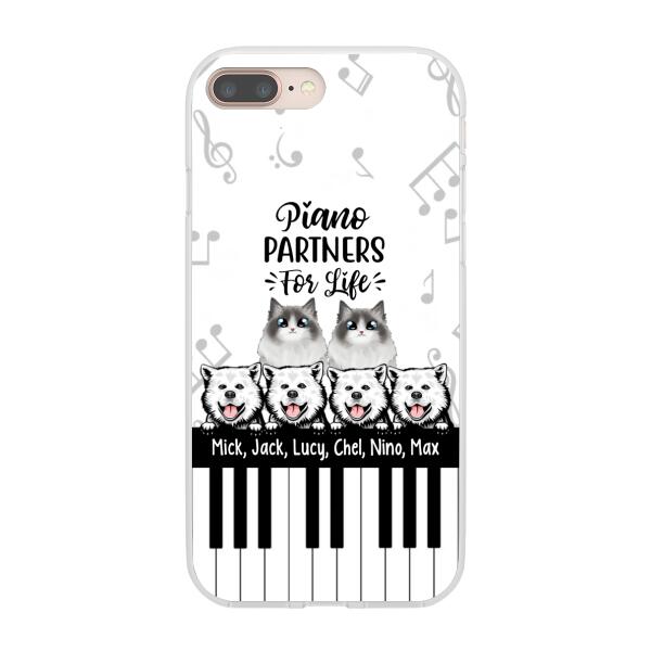 Personalized Phone Case, Up To 6 Pets, Piano Partners For Life, Gift For Pianist And Dog Lovers, Cat Lovers