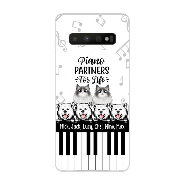 Personalized Phone Case, Up To 6 Pets, Piano Partners For Life, Gift For Pianist And Dog Lovers, Cat Lovers