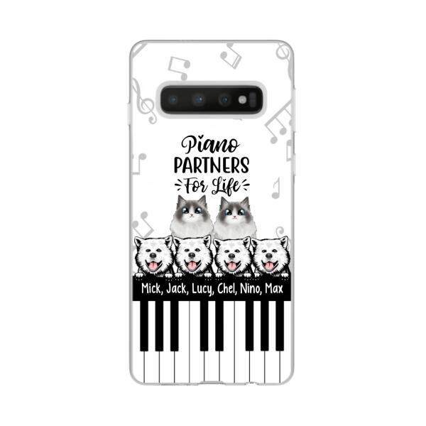 Personalized Phone Case, Up To 6 Pets, Piano Partners For Life, Gift For Pianist And Dog Lovers, Cat Lovers