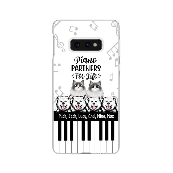 Personalized Phone Case, Up To 6 Pets, Piano Partners For Life, Gift For Pianist And Dog Lovers, Cat Lovers