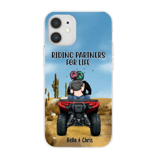 Personalized Phone Case, All-Terrain Vehicle Riding Partners, Gift for ATV Quad Bike Couples