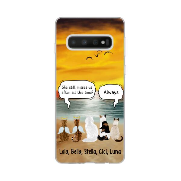 Up to 5 Cats in Conversation - Personalized Gifts Custom Cat Phone Case for Cat Mom, Cat Lovers, Memorial Gifts