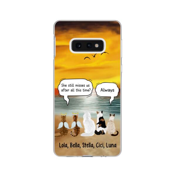 Up to 5 Cats in Conversation - Personalized Gifts Custom Cat Phone Case for Cat Mom, Cat Lovers, Memorial Gifts