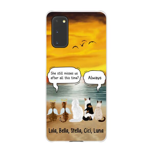 Up to 5 Cats in Conversation - Personalized Gifts Custom Cat Phone Case for Cat Mom, Cat Lovers, Memorial Gifts