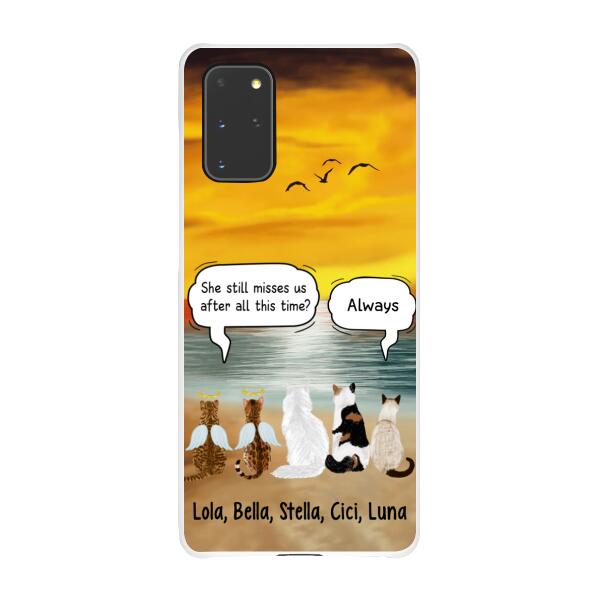 Up to 5 Cats in Conversation - Personalized Gifts Custom Cat Phone Case for Cat Mom, Cat Lovers, Memorial Gifts