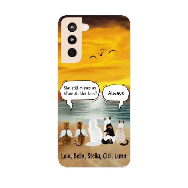 Up to 5 Cats in Conversation - Personalized Gifts Custom Cat Phone Case for Cat Mom, Cat Lovers, Memorial Gifts