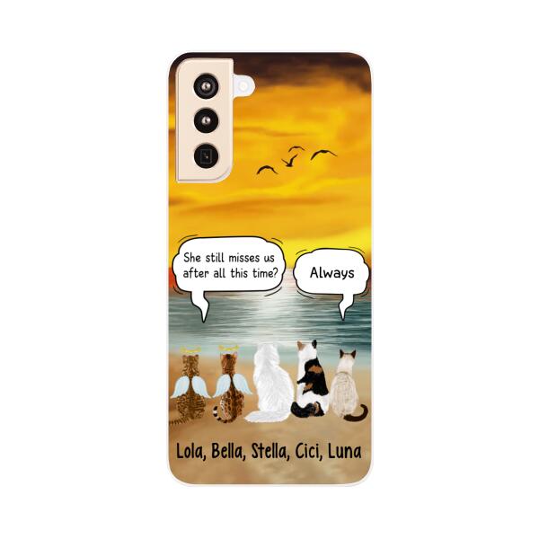 Up to 5 Cats in Conversation - Personalized Gifts Custom Cat Phone Case for Cat Mom, Cat Lovers, Memorial Gifts