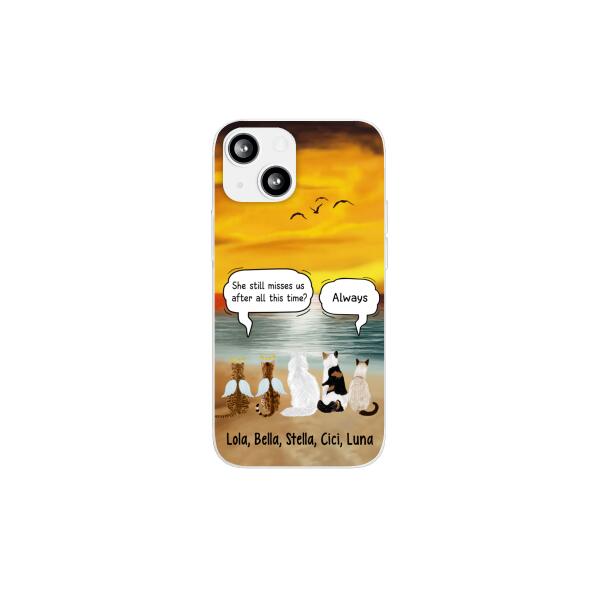 Up to 5 Cats in Conversation - Personalized Gifts Custom Cat Phone Case for Cat Mom, Cat Lovers, Memorial Gifts