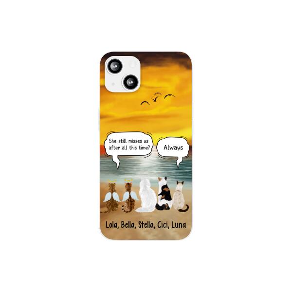 Up to 5 Cats in Conversation - Personalized Gifts Custom Cat Phone Case for Cat Mom, Cat Lovers, Memorial Gifts