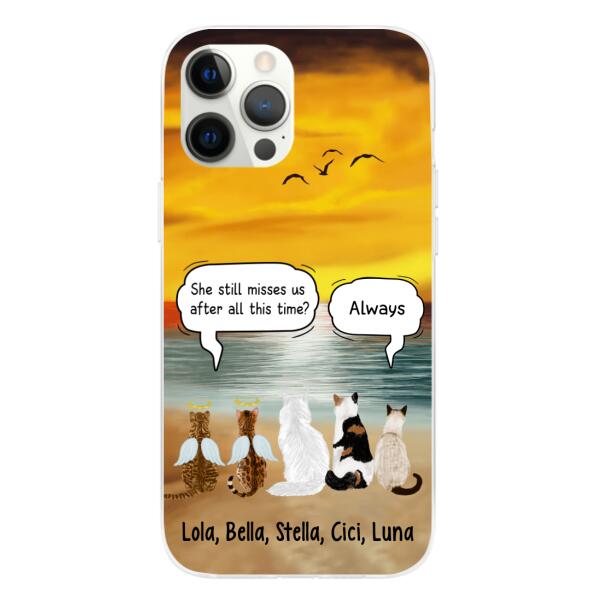 Up to 5 Cats in Conversation - Personalized Gifts Custom Cat Phone Case for Cat Mom, Cat Lovers, Memorial Gifts