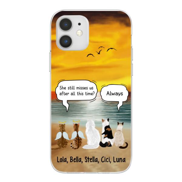 Up to 5 Cats in Conversation - Personalized Gifts Custom Cat Phone Case for Cat Mom, Cat Lovers, Memorial Gifts