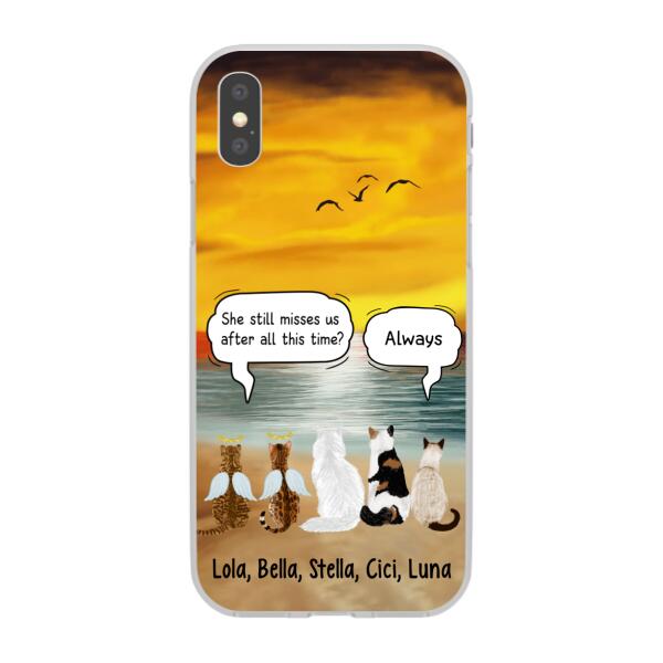 Up to 5 Cats in Conversation - Personalized Gifts Custom Cat Phone Case for Cat Mom, Cat Lovers, Memorial Gifts