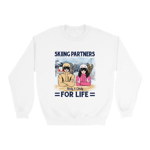 Skiing Partners For Life - Personalized Shirt For Couples, Him, Her, Skiing