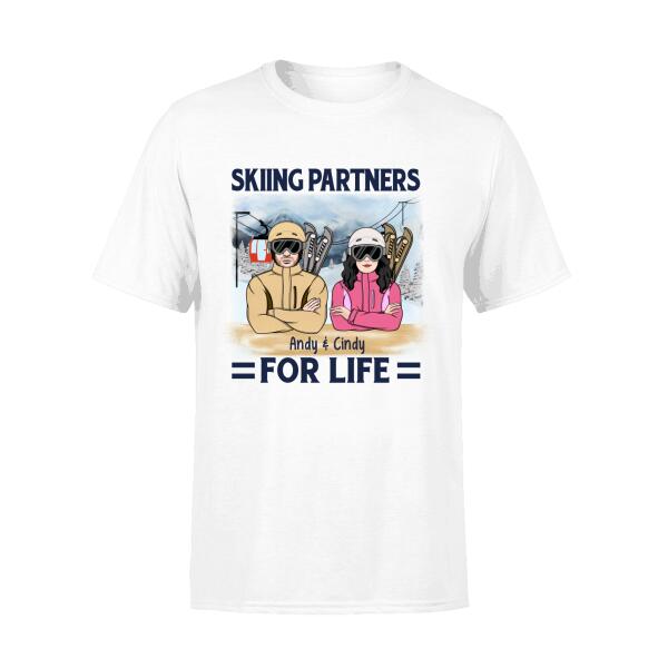 Skiing Partners For Life - Personalized Shirt For Couples, Him, Her, Skiing