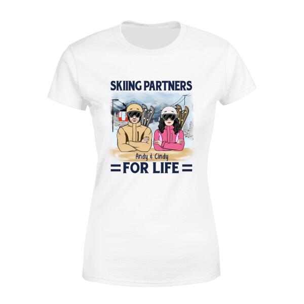 Skiing Partners For Life - Personalized Shirt For Couples, Him, Her, Skiing