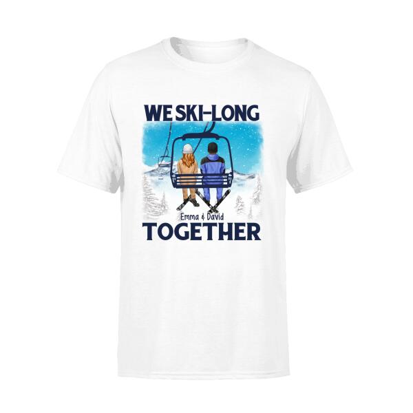 Couple On Ski Lift - Personalized Shirt For Him, For Her, Skiing