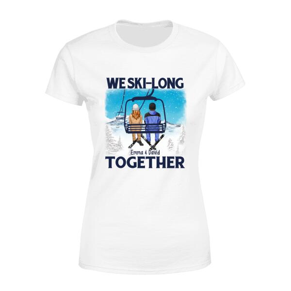 Couple On Ski Lift - Personalized Shirt For Him, For Her, Skiing