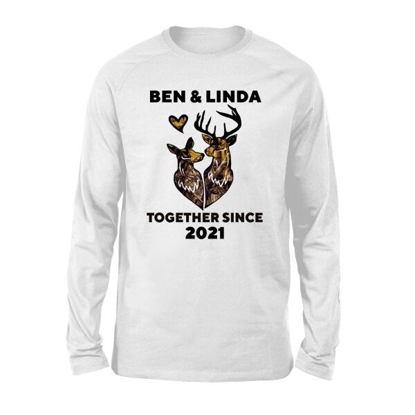 Together Since Customizable Year - Personalized Shirt For Couples, Hunting Lovers