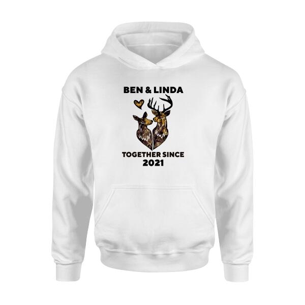 Together Since Customizable Year - Personalized Shirt For Couples, Hunting Lovers