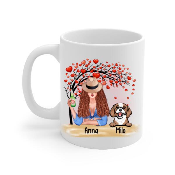 Valentine is Better with a Dog - Valentine's Day Personalized Gifts Custom Mug for Dog Mom