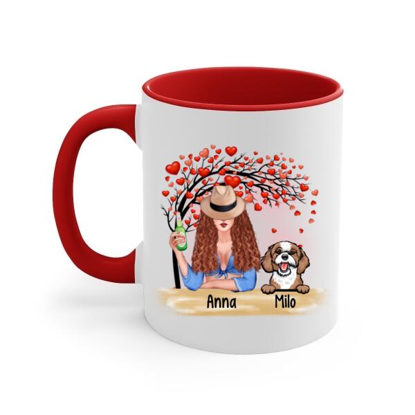 Valentine is Better with a Dog - Valentine's Day Personalized Gifts Custom Mug for Dog Mom