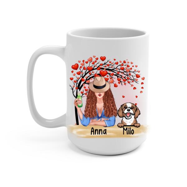 Valentine is Better with a Dog - Valentine's Day Personalized Gifts Custom Mug for Dog Mom