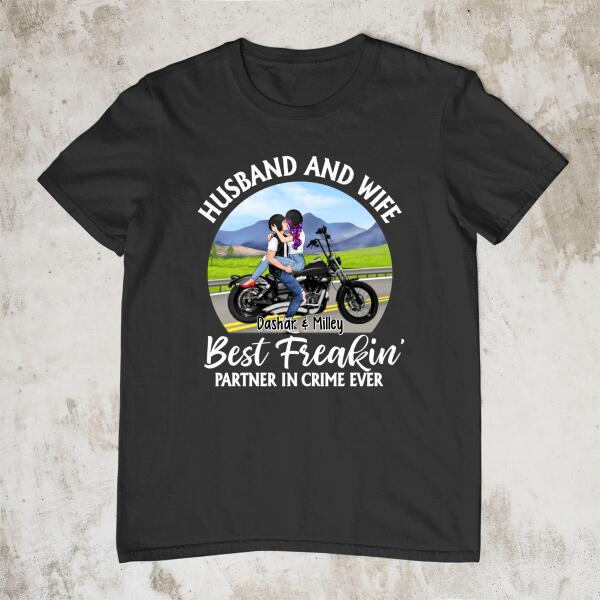 Husband And Wife - Personalized Gifts Custom Motorcycle Lovers Shirt For Couples, Motorcycle Lovers