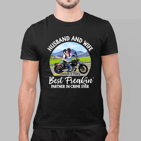 Husband And Wife - Personalized Gifts Custom Motorcycle Lovers Shirt For Couples, Motorcycle Lovers