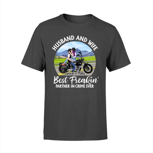 Husband And Wife - Personalized Gifts Custom Motorcycle Lovers Shirt For Couples, Motorcycle Lovers