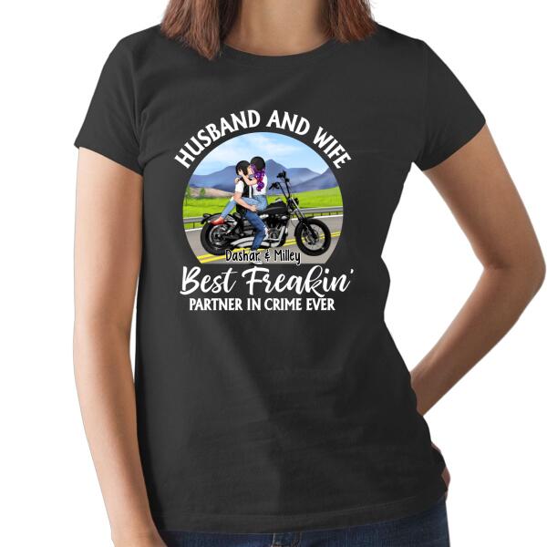 Husband And Wife - Personalized Gifts Custom Motorcycle Lovers Shirt For Couples, Motorcycle Lovers