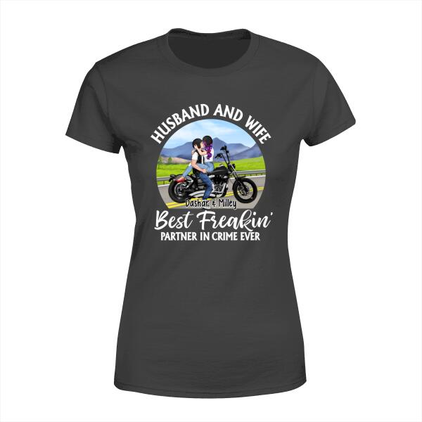 Husband And Wife - Personalized Gifts Custom Motorcycle Lovers Shirt For Couples, Motorcycle Lovers